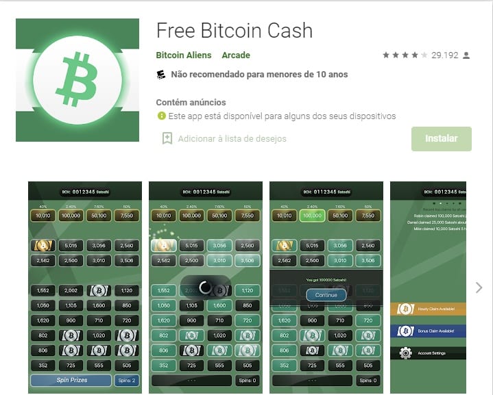 aplicativo FreeBitcoin Cash